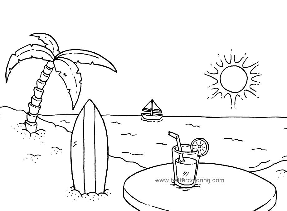 Printable Summertime Coloring Pages Outline 689 - Free