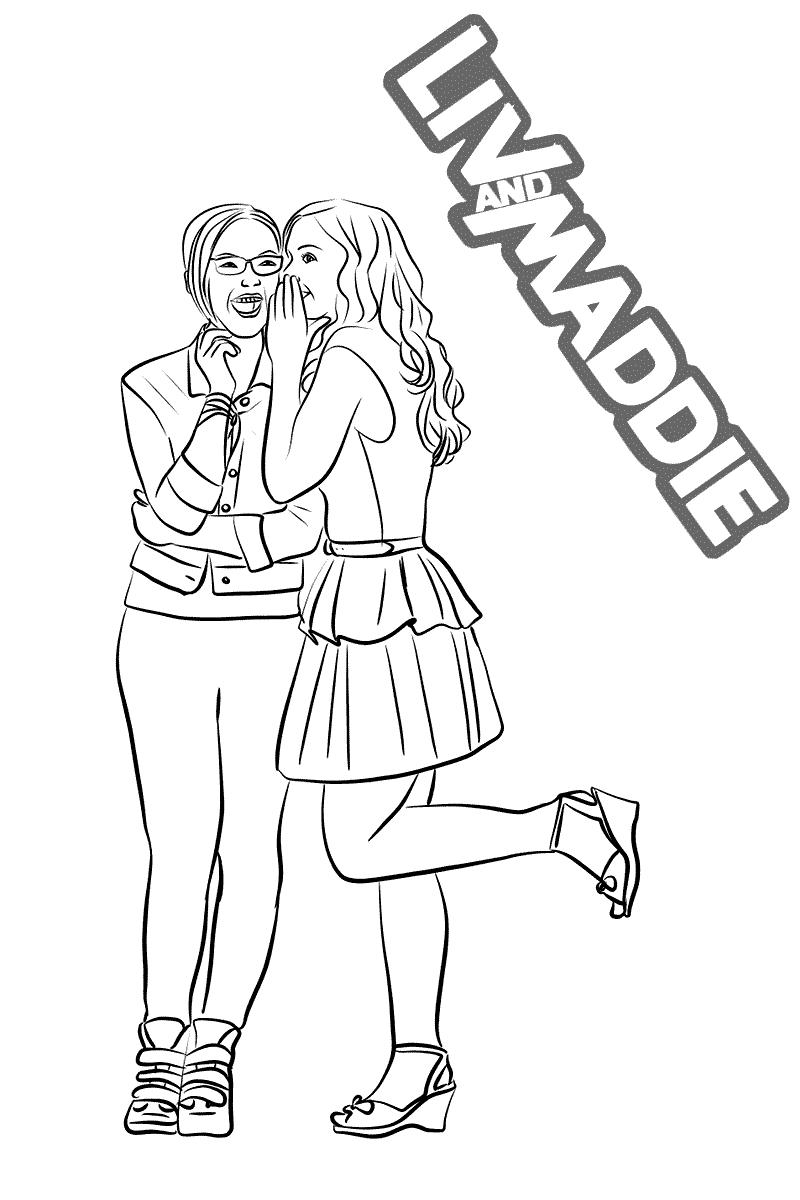 Liv And Maddie Coloring Pages Characters Linear Free Printable 