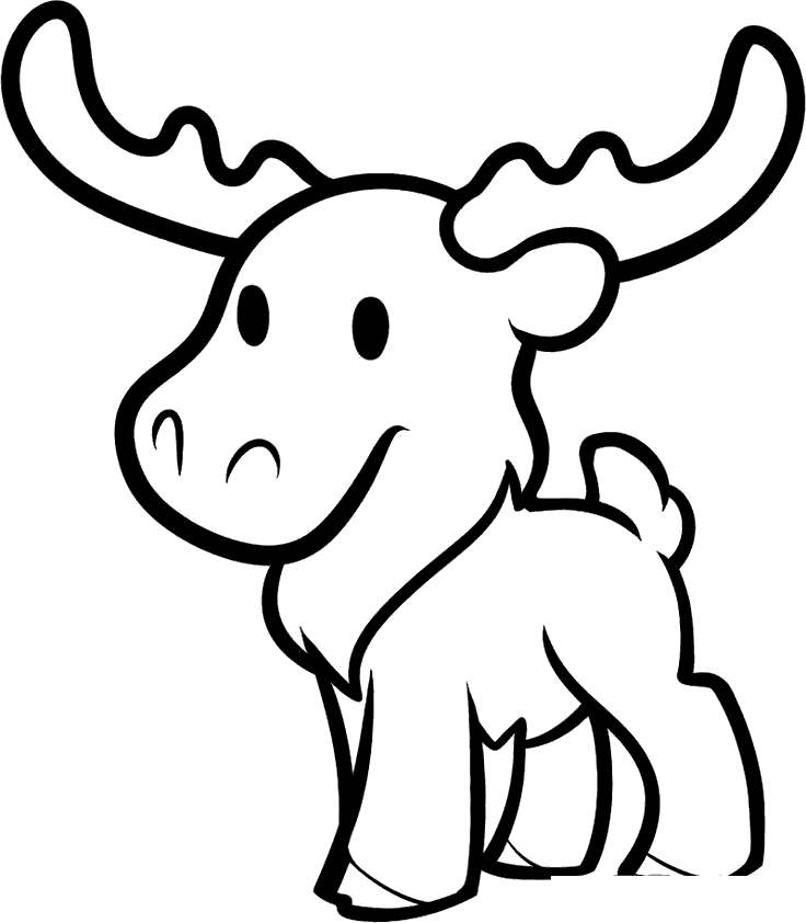 Moose Coloring Pages Baby Moose - Free Printable Coloring Pages