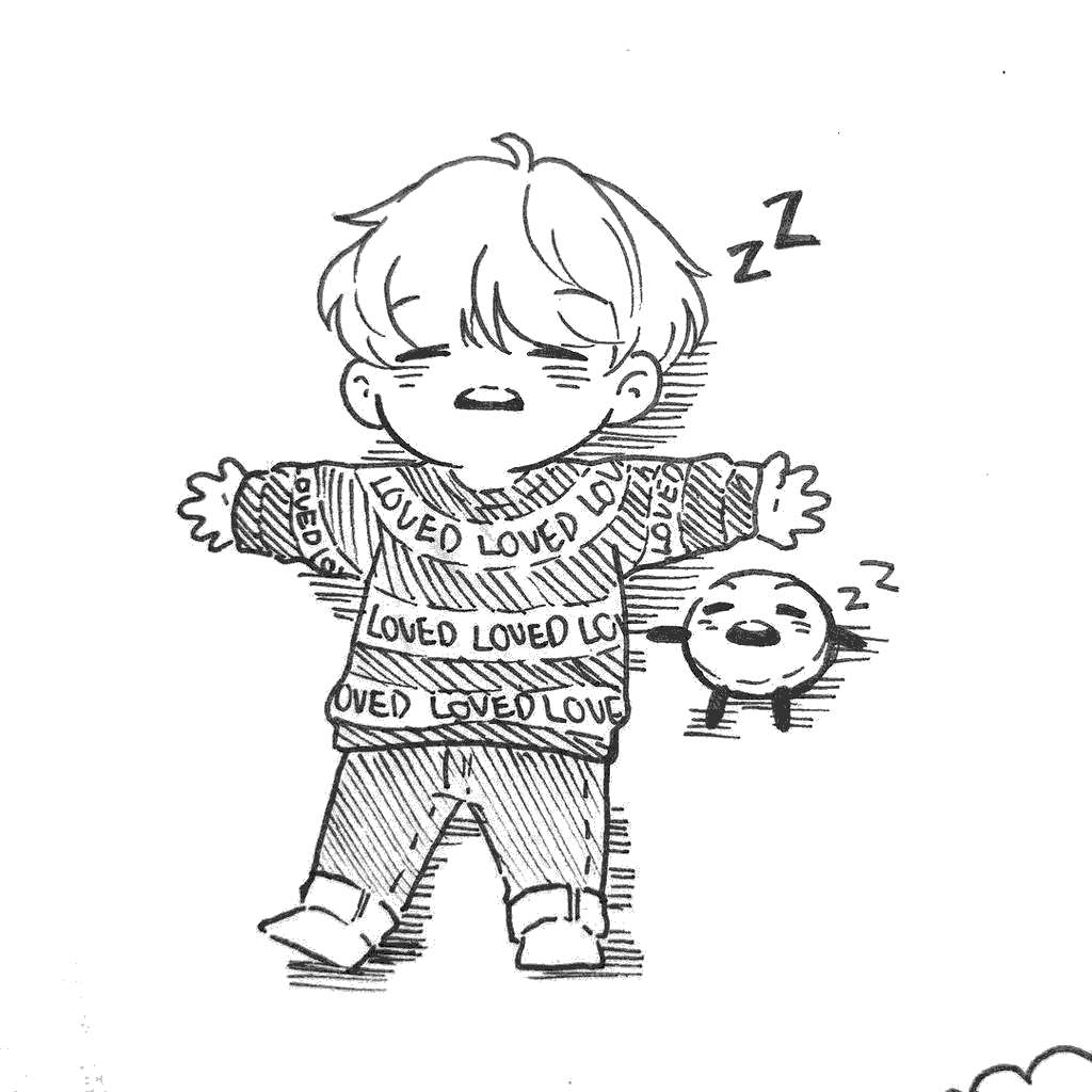 Bt21 Coloring Pages Boy Sleeping - Free Printable Coloring Pages