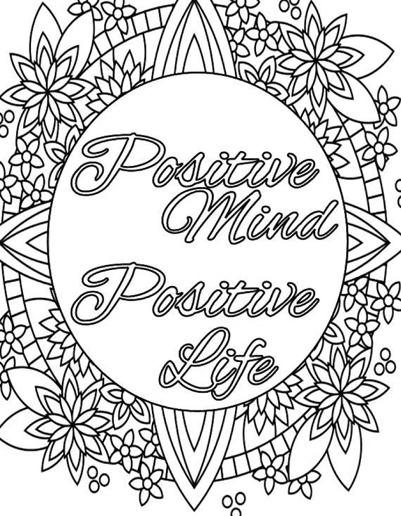 Think Positive Coloring Pages