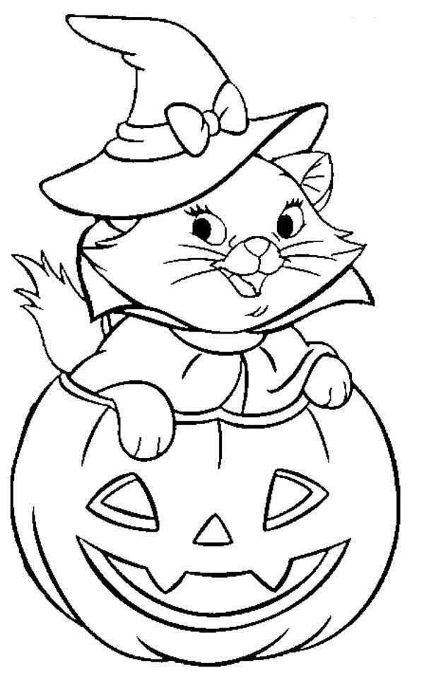 Download Black Cat Witch Coloring Pages - Free Printable Coloring Pages