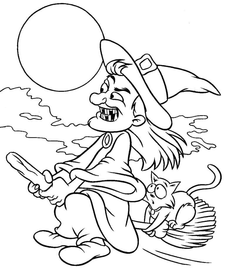 Spooky Witch Coloring Pages - Free Printable Coloring Pages