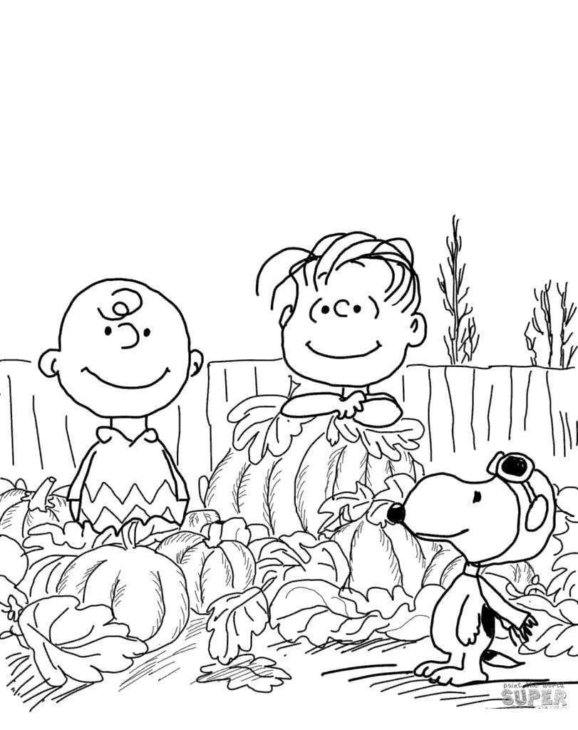 Pumpkins Of Charlie Brown Thanksgiving Coloring Pages Free Printable Coloring Pages