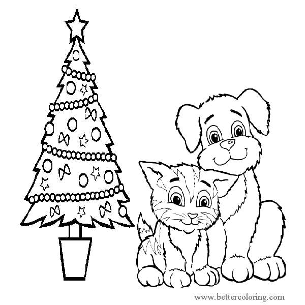 Christmas Dog Coloring Pages Coloring Pages - Free Printable Coloring Pages