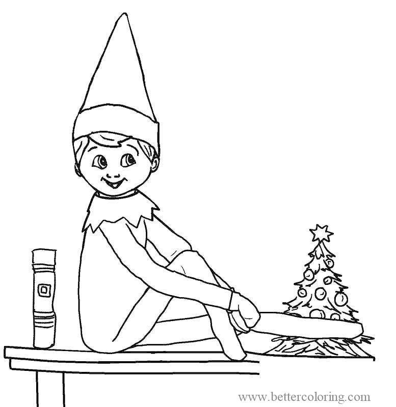 Cute Elf on the Shelf Coloring Pages