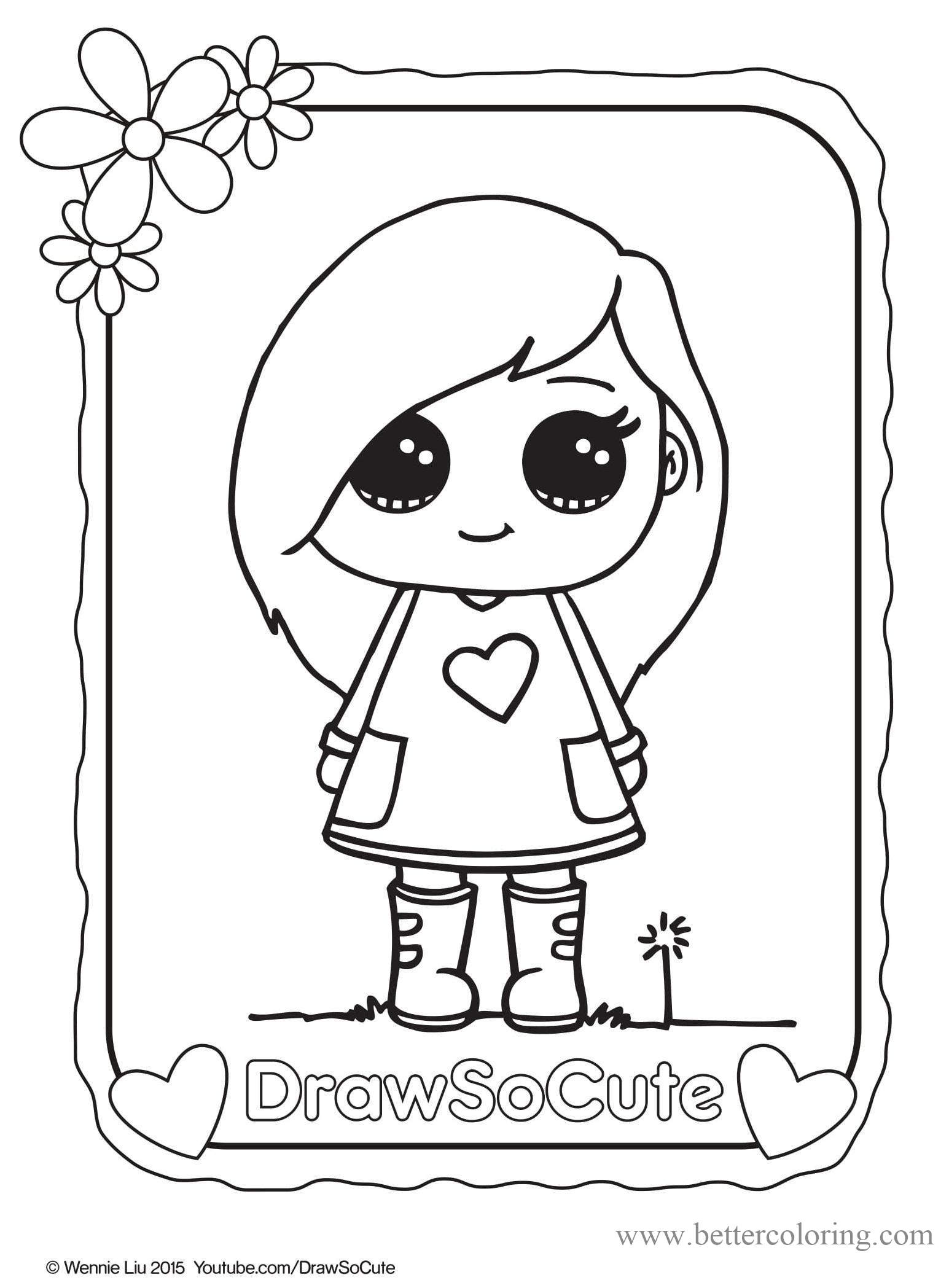 coloring page of a girl